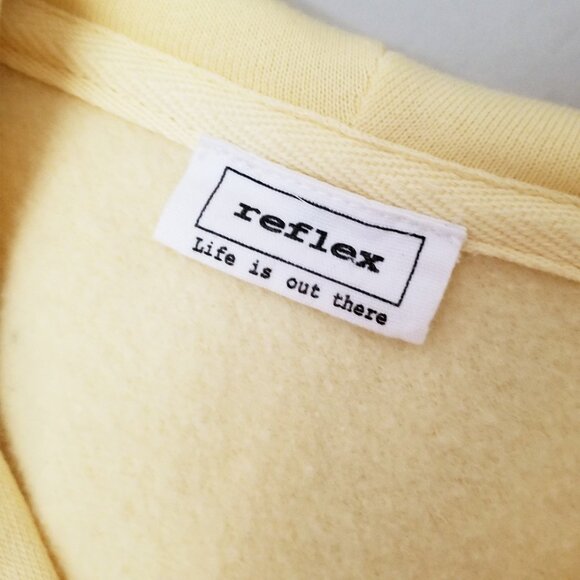 Reflex Love You Like A Summer Sunset Hoodie Sweatshirt L Butter Yellow Fleece - Picture 9 of 15